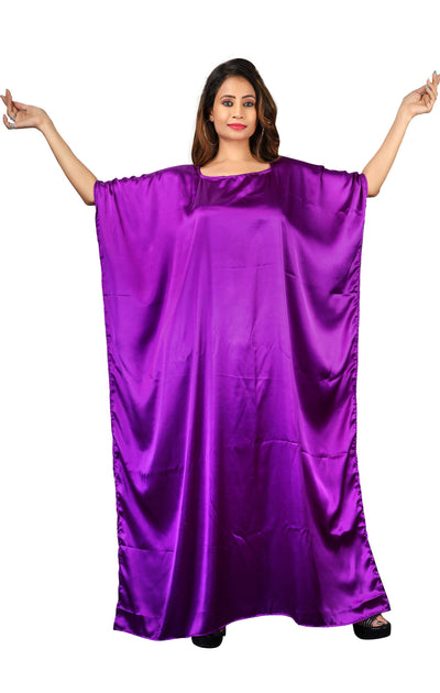 Party wear Plain Long satin caftan Dress resort wear for women – Silk ...