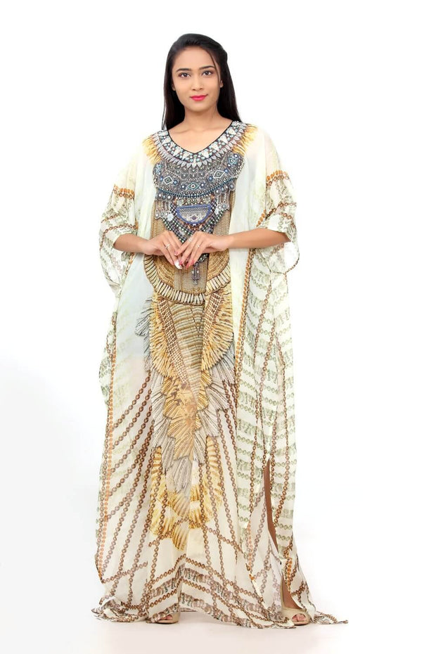 chiffon kaftan gown